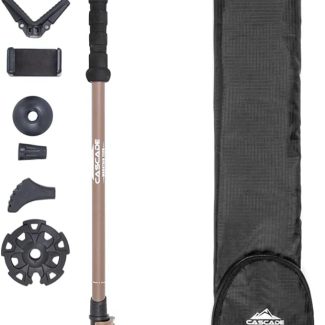 Trekking Poles - Carbon Fiber Monopod Walking or Hiking Sticks with with Accessories Mount and Adjustable Quick Locks