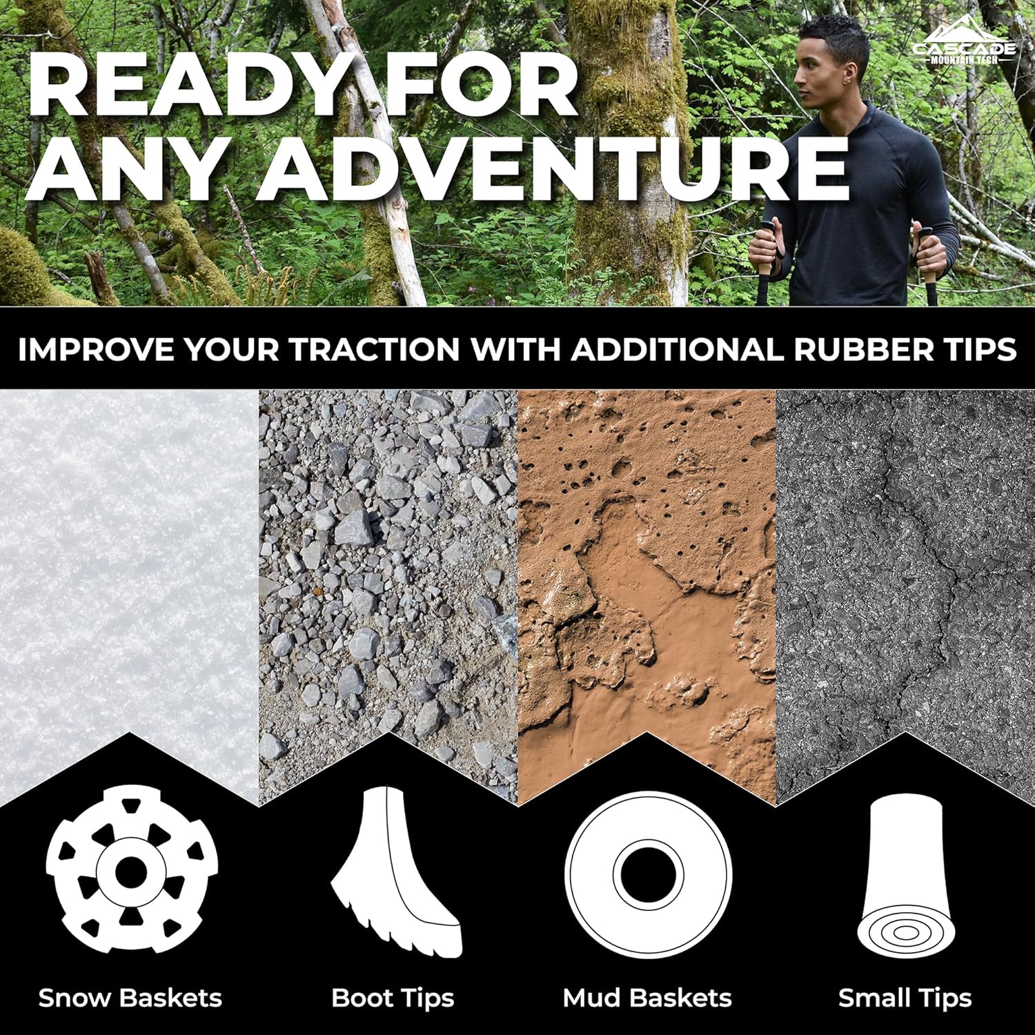 Trekking Poles - Carbon Fiber Monopod Walking or Hiking Sticks with with Accessories Mount and Adjustable Quick Locks - Image 7